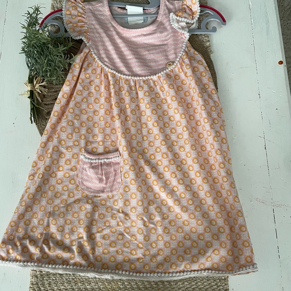 Pink and Yellow Kids Dress Sz 5/6